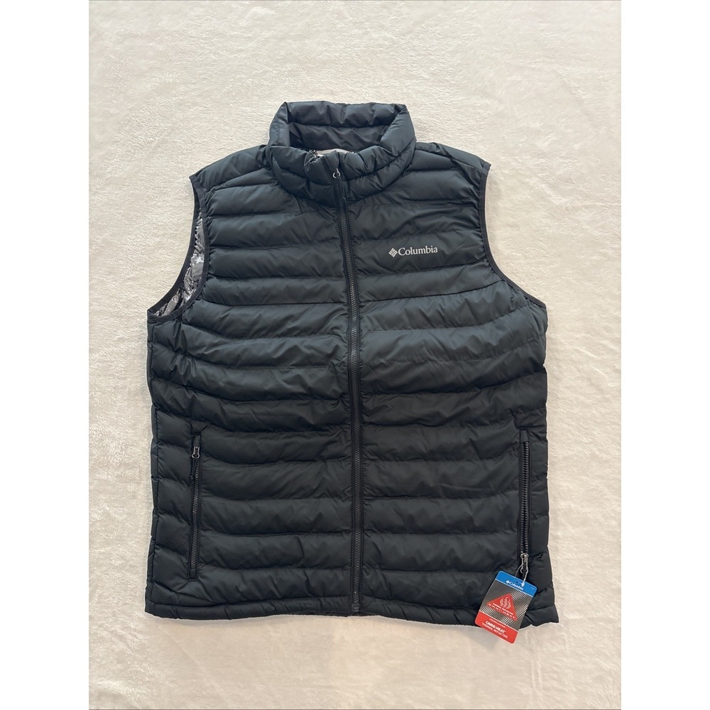 Columbia Omni-Heat Puffer Vest Womens Small Black Insulated Full Zip Quilted XL